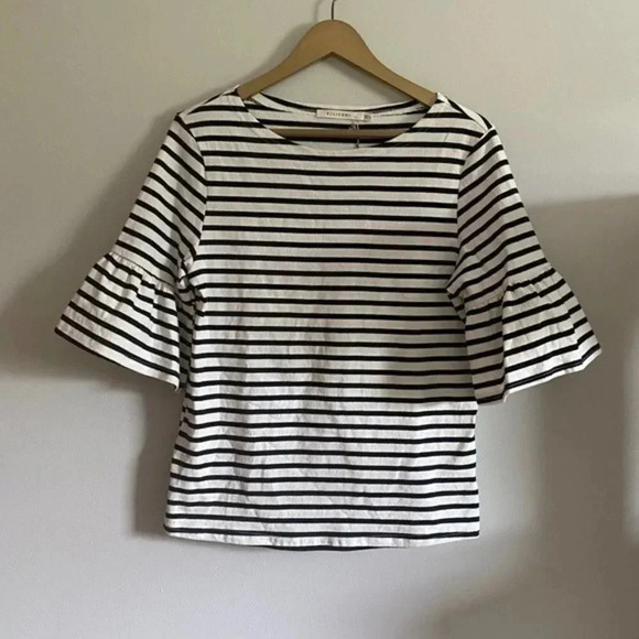 NWT Ellison striped bell sleeve top - Picture 2 of 9